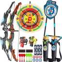 LED Standing Target Archery Set with Bow & Arrows & LED Dart Board for Kids 4-12 Years Old, Outdoor Sports Toy Gift for Boys & Girls
