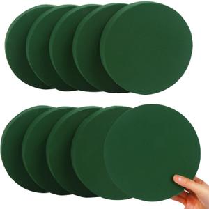 KIMOBER 10PCS 8" Large Round Floral Foam Bricks,Wet Green Foam Blocks for Flower Arrangement,Wedding Decoration (1.57 X 7.9,10pcs)