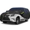 KouKou Waterproof SUV Car Cover Suitable for Lexus GX from 2002 to 2025, 7 Layers Windproof All Weather Waterproof Outdoor Cover Sun Rain UV Dust Snow Protection. Black