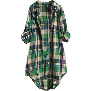 SOLY HUX Women's Long Sleeve Button Down Plaid Shirt (S)