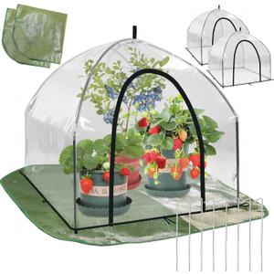 Portable Plant Cover Tent with Waterproof Base for Garden Indoor/Outdoor Tabletop Mini Greenhouse for Seed Starting Humidity Small Plants, Plant Protection from Animal for Raised Bed(XL-PVC - 2PCS)