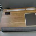 HUANUO Lap Desk - Fits up to 17 inches Laptop Desk, Built in Mouse Pad & Wrist Pad for Notebook, Laptop, Tablet, Lap Stand with Tablet, Pen & Phone Holder (Wood Grain) (Light Brown Woodgrain)