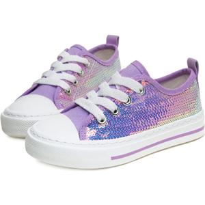 ToandonToddler Kids Sneakers Sparkle Fashion Glitter Sequins Canvas Shoes