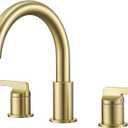 SITGES Brushed Gold High-Arc Bathtub Faucet,Solid Brass,2-Handle Deck Mount Tub Faucet,3-Hole Roman Bath Tub Faucet Set with Valve