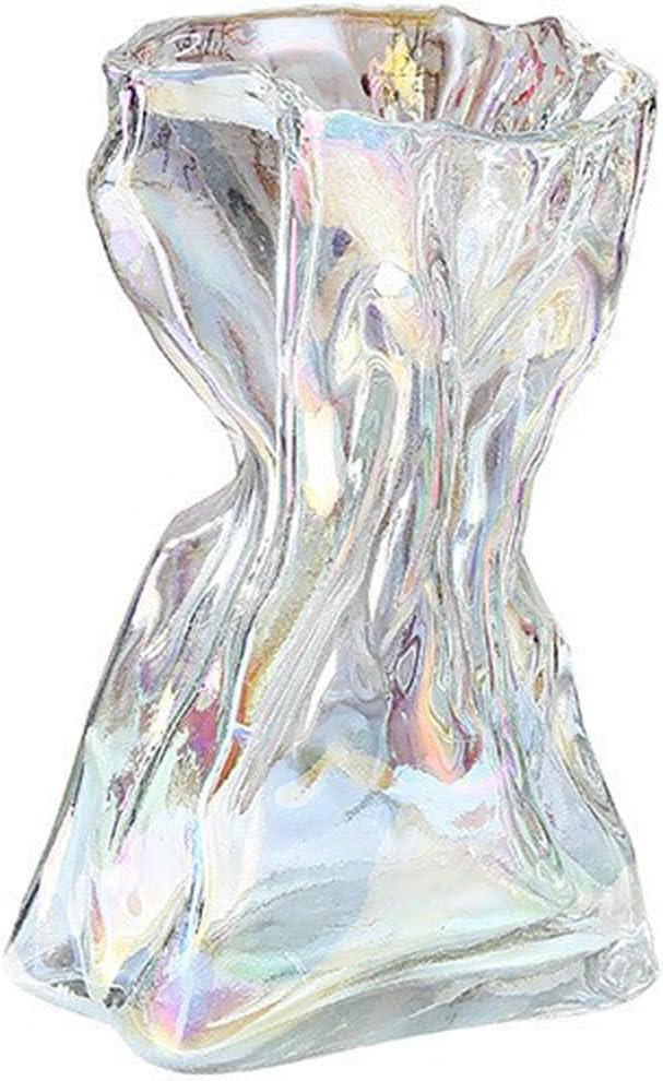 DERZHAVA,Glass Origami - Inspired Vase, Creative and Decorative, Made Glass, Ideal for Home Decoration and Gift - Giving