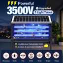 Large Solar Bug Zapper Outdoor, Solar Mosquito Zapper for 3000 sq.ft, Waterproof Mosquito Killer with Stand, Rechargeable Flying Insect Trap for Patio, Yard, Garden, Camping with 20W Solar Panel