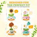 SERENI Crochet Kit for Beginners, Crochet Kit for Adults, 4PCS Flower Crochet Starter Kit with Step-by-Step Video Tutorials, Fun & Relaxing Craft Kit with Hooks & Tools (40%+ Yarn)