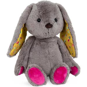 B. toys  12-Inch Plush Bunny Soft & Cuddly Plush Rabbit Toy Washable  Happy Hues  Grey Bunny  0 Months+