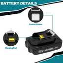 2 x CHAUNVEN 3000mAh 18V Battery Replacement for Makita 18V Battery Compatible with 18 Volt BL1830B BL1840B BL1850B BL1860B BL1815B Battery (2 Packs)