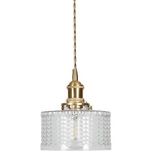 Vintage Pendant Light Fixtures, Brass Socket with ON/Off Switch and Green Glass Lamp Shade Pendant Light for Kitchen Island Farmhouse Living Room (Transparent, Scaly)