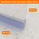 Frameless Shower Door Bottom Seal, 36" Long Shower Door Sweep for 3/8" (10mm) Glass, Clear Vinyl with Drip Rail – Prevent Leaks & Create a Waterproof Barrier