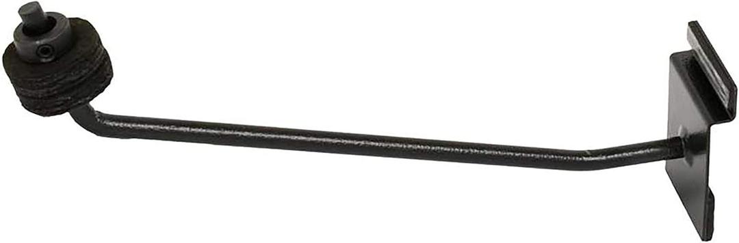 Slatwall Cymbal Arm Wall Mounted Display Hanger with Rubber Head for 10/13,5 Inch Cymbals, Black Coated Iron Frame with Butterfly Nut and Hi-Hat Pad