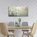 Flower Wall Art Canvas Decor: Bedroom Living Room Modern White Floral Hand Painted Painting Abstract Gold Foil Botanical Picture Heavy Textured Vintage Nature Wildflower Print Artwork for Farmhouse
