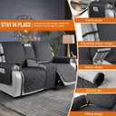 VANSOFY Loveseat Recliner Cover with Console 100% Waterproof Sofa Slipcovers Non-Slip Reclining Couch Cover Split Sofa Covers Furniture Protector for Pets, Dogs(Black)