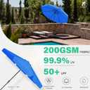JEAREY 9 FT Patio Umbrella Outdoor, Table Umbrellas Market Umbrella w/Push Button Tilt/Crank, 8 Sturdy Ribs(Royal Blue)