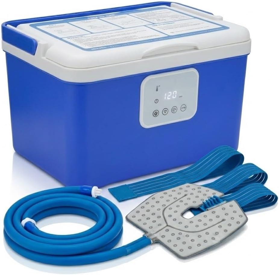 [CBL] Programmable Cold Therapy Machine, 13-Quart Ice Water Circulation System with Quiet Pump, Timer & Flow Control, Knee&Shoulder Pads Included, Post-Surgery Pain Relief & Sports Injury Recovery