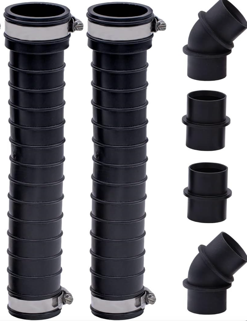 Fernco QwikFlex 36-in. Flexible Pipe Connector Kit for Offset or Hard To Reach 1-1/2-in. SCH40 PVC DWV Connections 4 Pcs