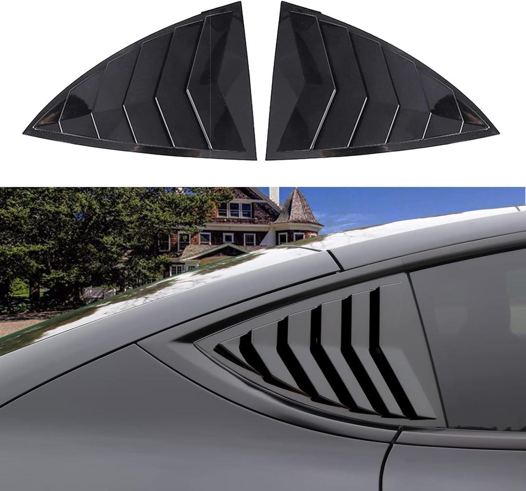YHCDSEA for Model Y Side Window Louver Cover Sport Style for Tesla Model Y 2021 2022 2023 2024 2025 2026 Accessories (Glossy Black)
