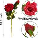 ATFL Fake Red Roses Flowers, 6 Pcs Faux Silk Real Touch Moisturizing Artificial Rose Flowers for Decoration DIY Wedding Party Home Office Decoration and Dining Table Centerpiece (6, red)