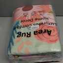 8x10 Machine Washable Area Rugs, Floral Area Rugs Faux Wool Boho with Non Slip Backing, Low Pile Flower Rug Carpet for Girls Bedroom Nursery Living Room Dining Room, Green Rug