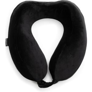 Brookstone Neck Travel Pillow - Lightweight Contoured Memory Foam Neck Pillow for Airplane Travel, Sleeping, and Car Rides, Size One Size, Black