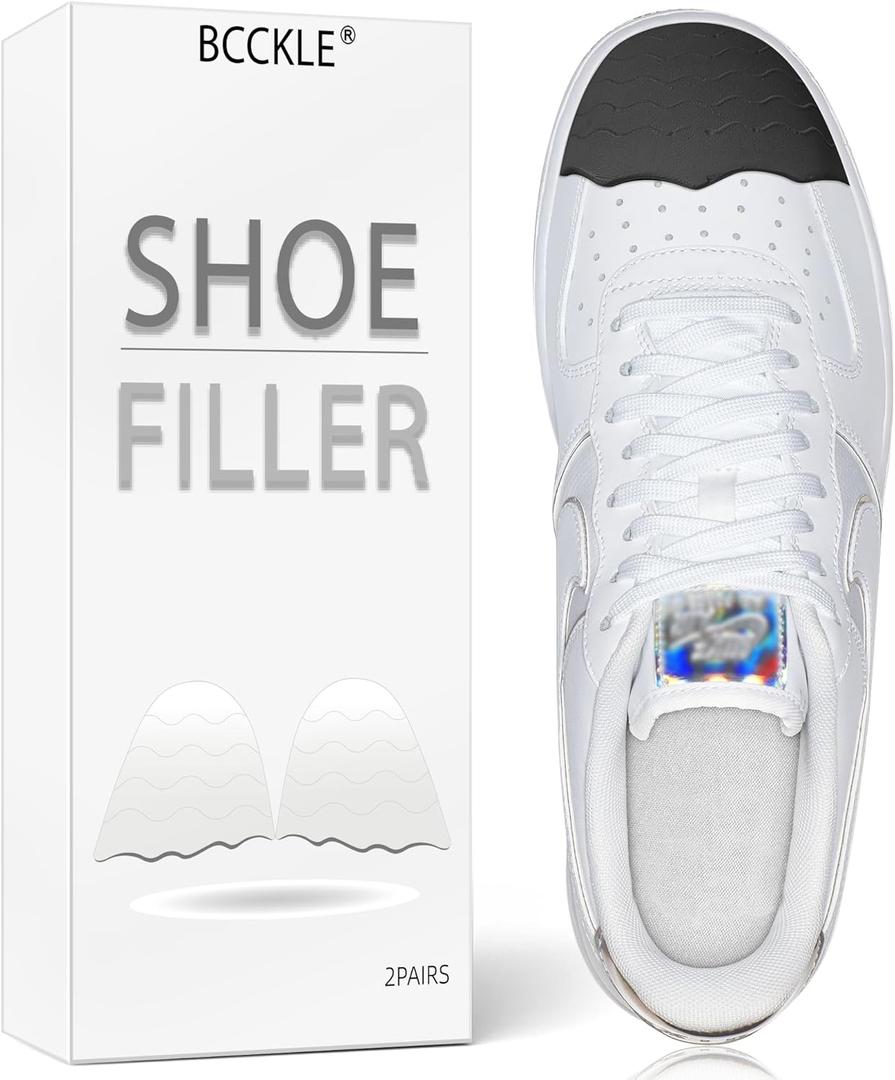 Shoe Fillers Inserts for Loose Shoes - Anti Slip Toe & Heel Pads with Ergonomic Design | Adjustable Insoles for Big Shoes Prevent Heel Slippage | Unisex Comfort