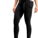 Women's Workout Leggings with Pockets Yoga Pants 25"/28" High Waisted Athletic Tights Soft Gym Lounge Activewear (M, Black)