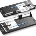 24 Inch Paper Trimmer, Rotary Paper Cutter, Precision Board Paper Trimmer with Measurement Grids, Bi-Directional Cutting Blade for Graphic Film, Canvas