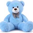 MorisMos Bow Tie Giant Teddy Bear 4 Feet, 47inch Stuffed Animal Big Teddy Bear Plush, Classic Girlfriend Boyfriend Gift on Birthday, Blue