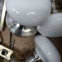 NCL White Door Knobs, 3 Pack Round Passage Door Knob, Satin Nickel Keyless Door Handles, Porcelain Door Levers, Door Knob Interior