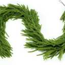 9ft 1pcs Christmas Norfolk Pine Garlands Dense Realistic Artificial Faux Greenery Garland Winter Christmas Garland for Fireplace, Wall, Window, Indoor Outdoor Xmas Decor