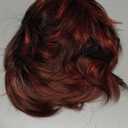 Short Ombre Red Curly Wigs for White Women Layered Red Mixed Brown Pixie Cut Wig with Bangs Synthetic Natural Looking Daily Party Wig 6 Inch