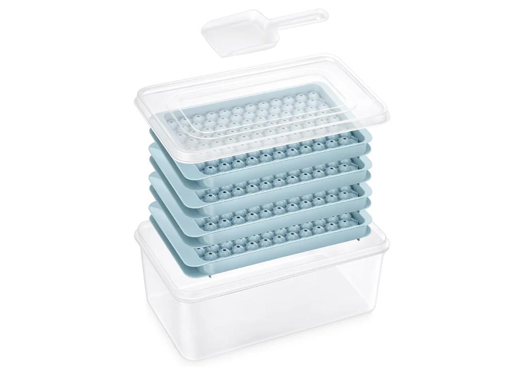 ESpaceLiving 4 Pack Ice Trays for Freezer,Round Ice Cube Trays for Freezer, Circle Ice Cube Tray for Chilling Drinks