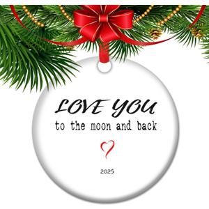 Love You to The Moon & Back Ornament  Heartfelt for Family | Keepsake for Mom, Daughter, or Grandchild | Celestial Holiday Decor (V14)