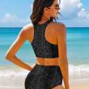 Cerburny Women High Waisted Bikini - One Shoulder Bathing Suit Tummy Control Two Piece Swimsuit 2026 (Gray, S)
