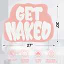 Get Naked Bath Mat, Trendy Bath Mat, Cute Bath Rugs for Bathroom Mat, Irregular Non Slip Shower Floor MatUltra Soft Mat Funny Bathroom Decor (Pink)