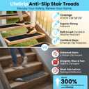 LifeGrip Outdoor Stair Treads Non-Slip 12 Pack, 6"x32" Waterproof Grip Tape for Wooden Steps, Deck, Porch - 80-Grit Adhesive Strips for Dogs, Kids & Elderly Safety