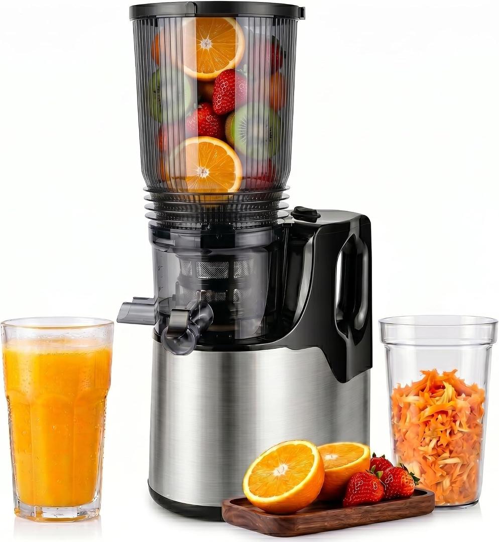 SHANXUMC Juicer Machines, 3-in-1 Cold Press Juicer with 6.0" Wide Feed Chute