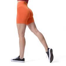 Aoxjox Booty Contour Seamless Workout Biker Shorts for Women Tummy Control High Waisted Athletic Running Yoga Short 5" (Burnt Orange Marl, X-Large)