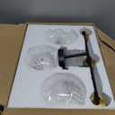 WILON Modern Bathroom Light Fixtures Over Mirror, 3-Light Bathroom Vanity Light, Black and Gold Vanity Light Fixture, Wall Lamp with Globe Clear Glass Shades