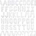 52 Pcs White Letter Balloons,16 Inch Foil Alphabet Letter Balloons,Letter A-Z Balloon Banner Custom Phrase Balloon for Birthday Party Wedding Anniversary Decoration (White 52pcs)