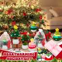 Tegeme 72 Pcs Christmas Gift Set 12 Crochet Christmas Tree Doll with Positive Card 24 Beaded Bracelets 12 Scrunchies with Bags Inspiring Emotional Gift for Women Teacher Employee Coworker Xmas Present