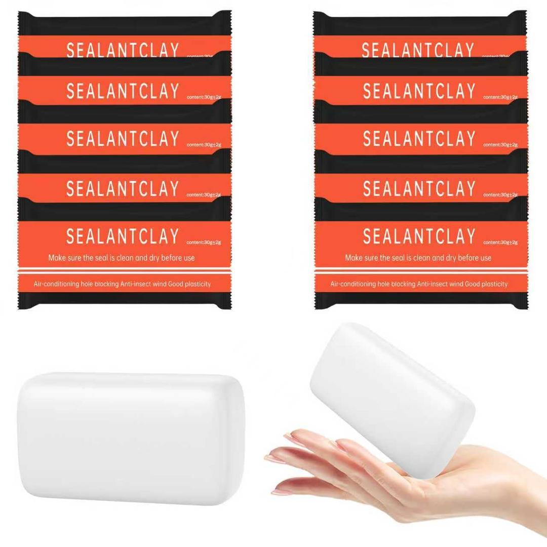 10 Pcs Waterproof Seal Putty, Premium Moldable Duct Seal Repair Clay for Quick Mending Wall Holes, Air Conditioning Openings & Drain Connections(White)