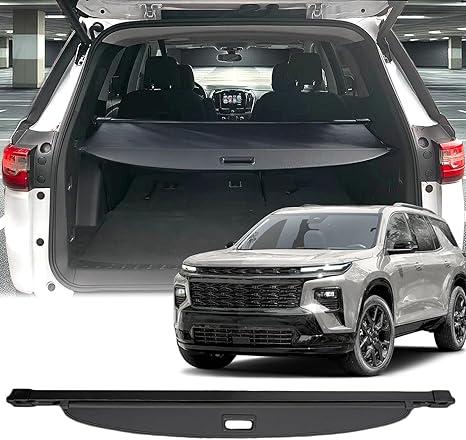 Volcaner Cargo Cover Compatible with Chevy Traverse Accessories 2024 2023-2018,Leather Retractable Trunk Cover Organizer Security Shielding Shade Tonneau Cover for Chevrolet Traverse