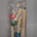 Bird Stand Perch Toy, Interactive Spinning Parakeet Toys, Wooden Exercise Wheel Parrot Toy, Enrichment Cockatiel Toy for Birds Cage, Bird Cage Accessories Perch Toys for Budgies (S) (Hemp Rope)