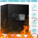 2.5 Cuft Safe Box, Home Safes with Fireproof Waterproof Bag, Anti-Theft Safety Box with Digital Keypad, Smart Alert System, Spare Keys, Removable Shelf, LED Light, Personal Document Safe