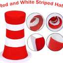 4PCS Stovepipe Hat Costume Accessories Set Cat Hat Red and White Striped Hat Red Bow Tie White Gloves Black Tails for Adults World Book Day Halloween Cosplay and Dress Up