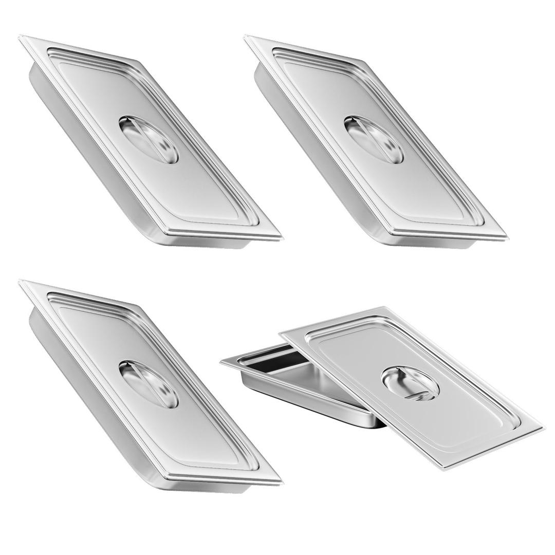 Aplancee 4-Pack Hotel Pans with Lids 1/1 Size x 2.5 Inch Deep, Commercial Stainless Steel Food Pan Dishwasher Safe for Buffet, Steam Table, Restaurant & Cooking