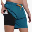 Mens Swim Trunks with Compression Liner Quick Dry Beach Shorts with Zipper Pockets 34