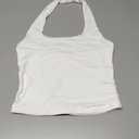 ForeFair Backless Halter Tops for Women - Summer Tank Top Casual Open Back Cute Sleeveless (White, XS)
